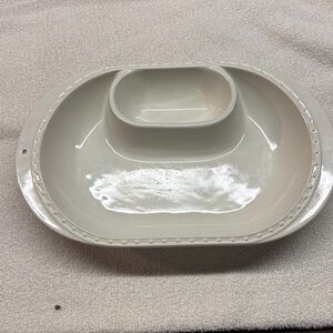 Nora Fleming Pearl Dot Chip And Dip Oval Bowl Platter Stoneware Retired